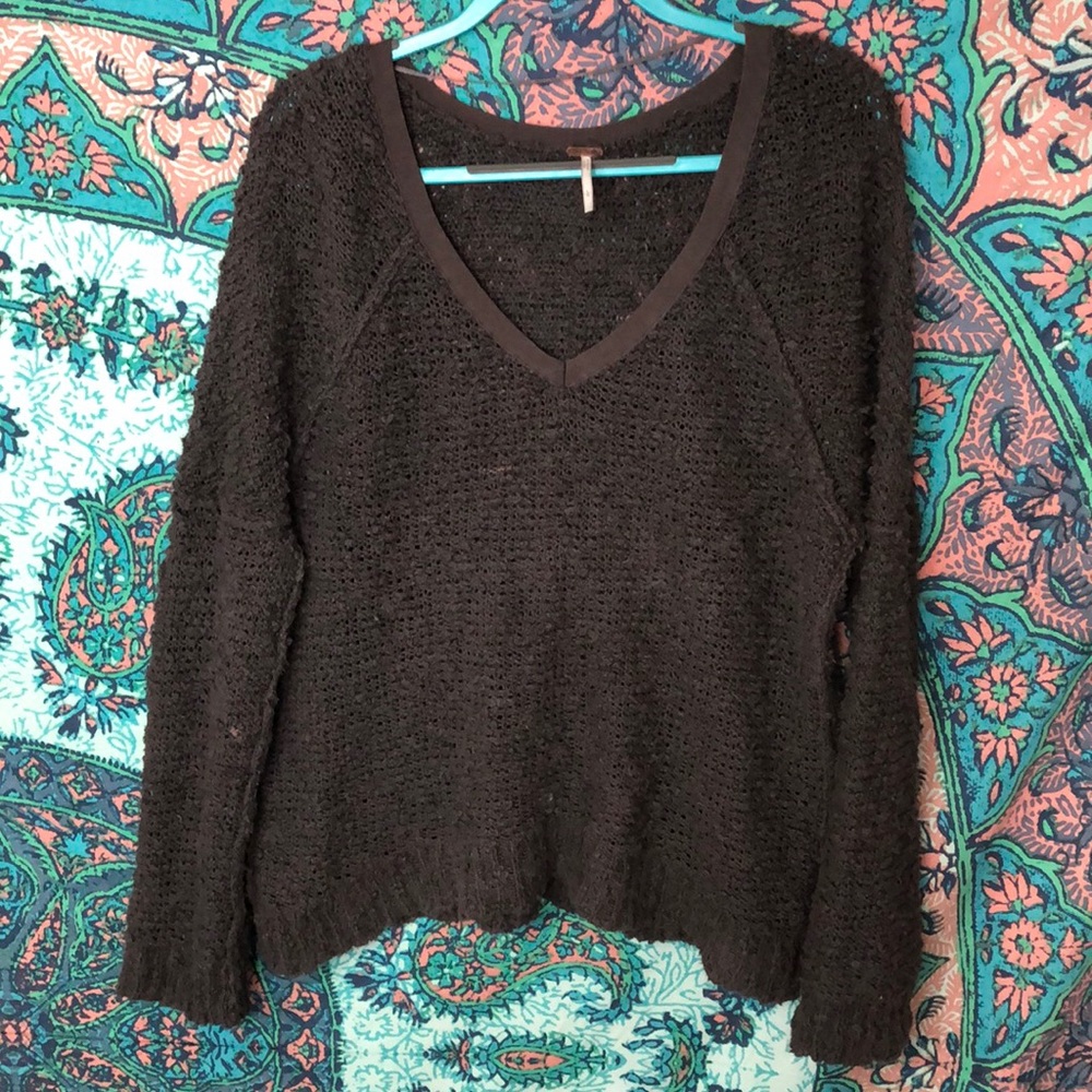 Free People V-Neck Pullover Sweater